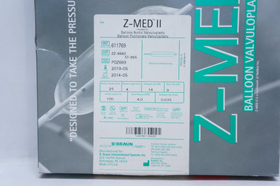 Braun 611769 Z-MED II Balloon Aortic Valvupolpasty 14Fr. x 25mm x 100cm (x)
